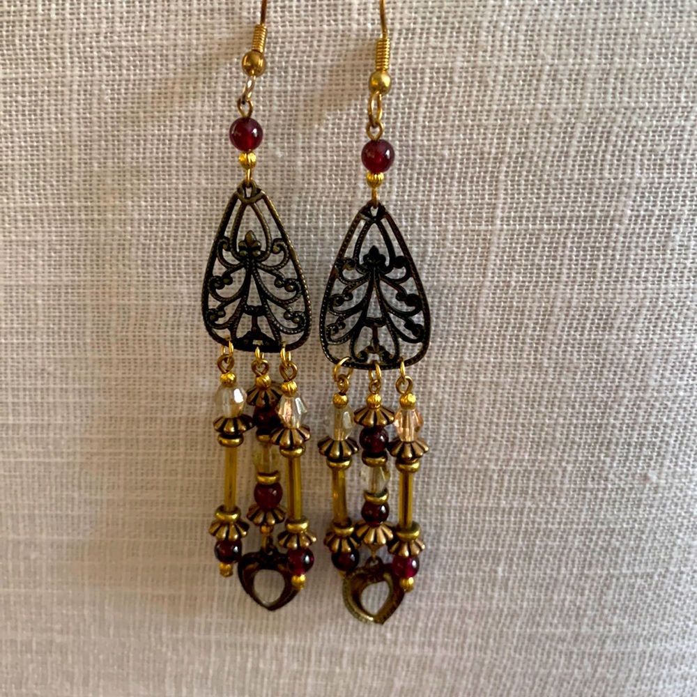 Vintage bead dangle earrings
